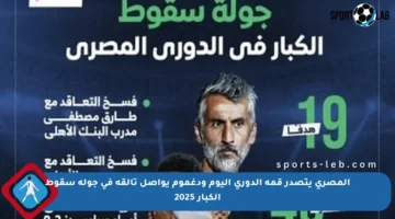 المصري يتصدر قمة الدوري اليوم ودغموم يواصل تألقه في جولة سقوط الكبار 2025